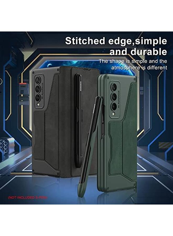 إيروريكس جراب قابل للطي متوافق مع هاتف Samsung Galaxy Z Fold5 مع حامل قلم قابل للفصل وفتحة بطاقة وواقي شاشة مقاوم للخدش، جراب محفظة واقٍ كامل الجسم باللون البني - Image 5