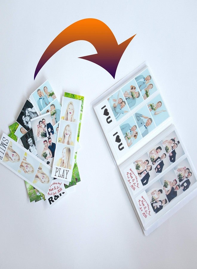 SMILE&WAVE Photo Booth Photo Album - For Wedding or Party- Holds 120 Photobooth 2x6 Photo Strips - Slide In (WHITE) - Image 4