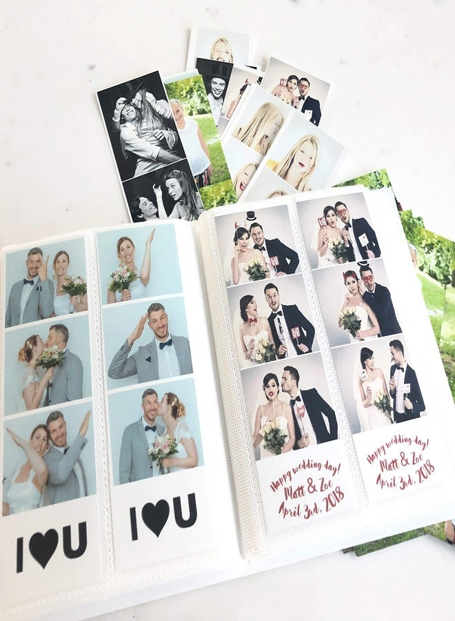 SMILE&WAVE Photo Booth Photo Album - For Wedding or Party- Holds 120 Photobooth 2x6 Photo Strips - Slide In (WHITE) - Image 1