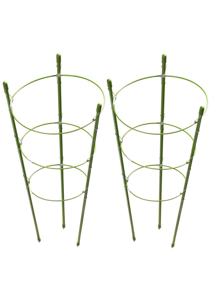 Excefore 2 Pack Plant Support Cage Rust Resistant Garden Plant Support Ring Plant Stake Plant Support for Tomato, Trellis, Climbing Plant, Flower  - Image 1