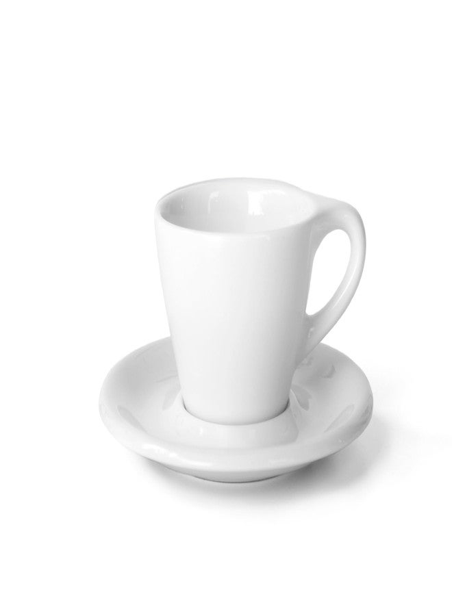 notNeutral Lino Porcelain Cup & Saucer Double Cappuccino 6 oz (White, 6 oz, 2) - Image 1