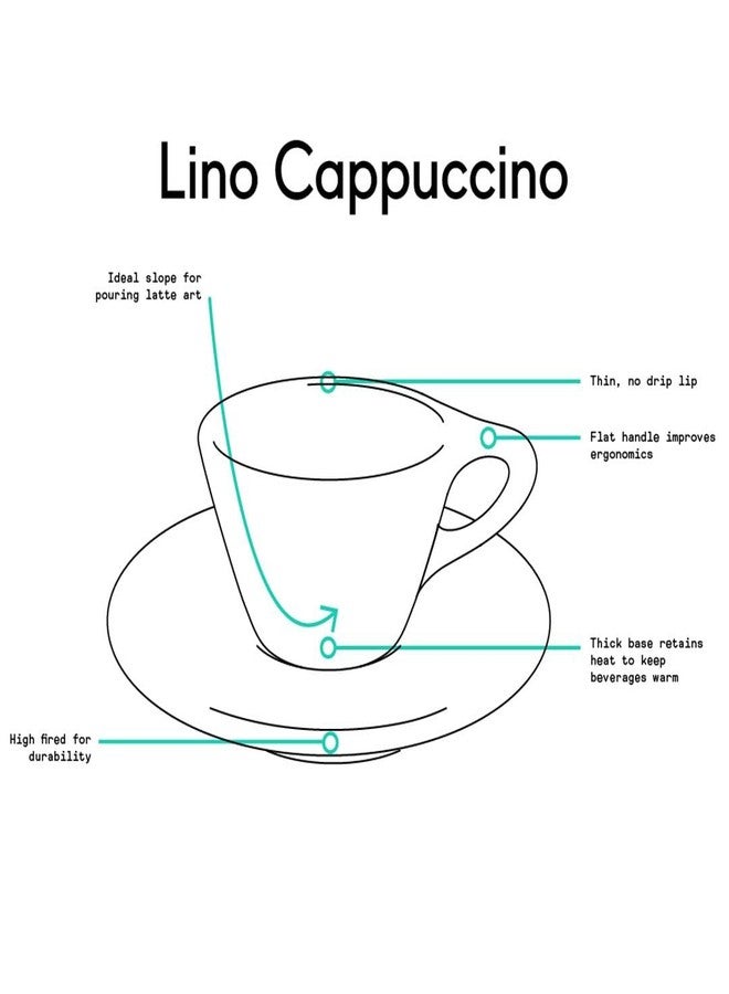 notNeutral Lino Porcelain Cup & Saucer Double Cappuccino 6 oz (White, 6 oz, 2) - Image 3