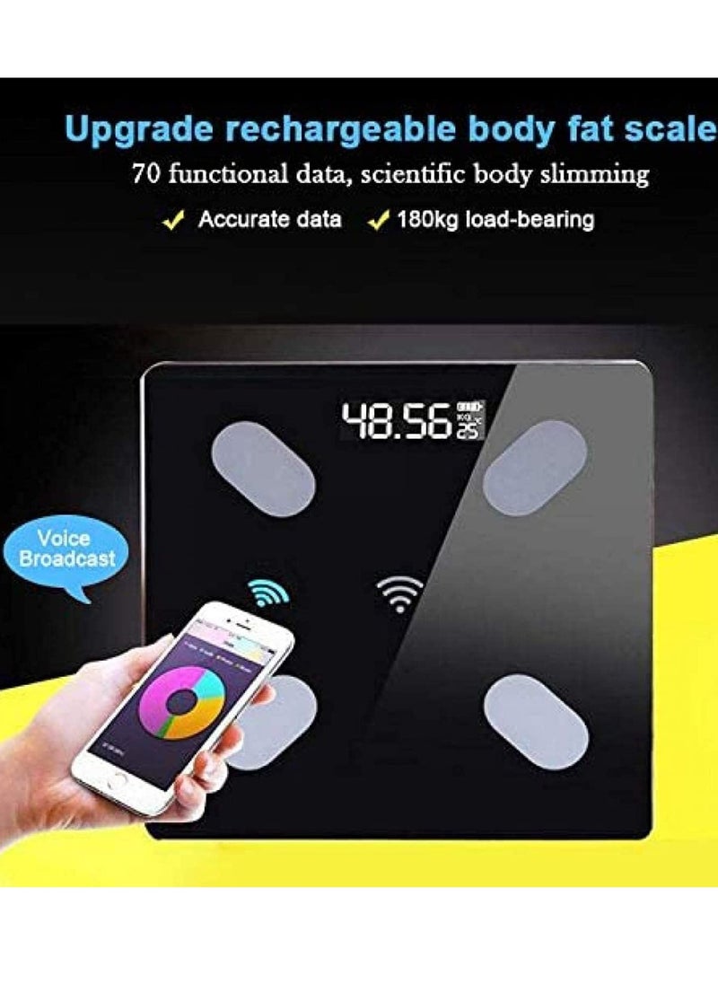 ELTRAZONE - Smart Body Fat & Body Composition Scale – Bluetooth Electronic Weighing Scale with BMI Analyzer, Backlit LCD, Tempered Glass, Mobile App Sync for iOS & Android, 180KG Capacity – Ideal for Home Use & Health Monitoring - Image 1