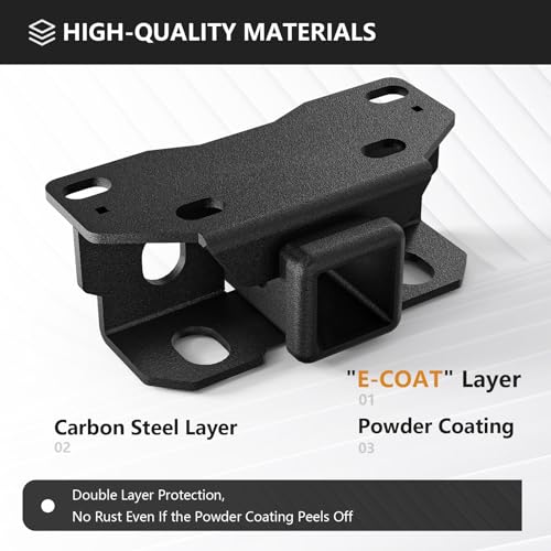 YZONA Tow Hitch 2 Inch, for Lexus GX460 Tow Hitch, 2 Inch Receiver, Class 3 Trailer Hitch Compatible with 2010-2024 Lexus GX460 GX 460 Hitch Receiver with Cover, Black Power Coat Towing Combo - Image 5