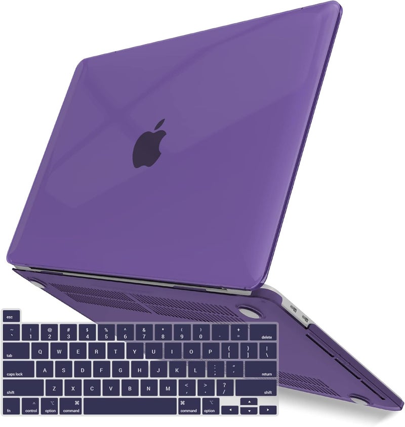 I Benzer Compatible with 2025 2024 M2 MacBook Pro 13 Inch Case 2025-2016 M1 A2338 A2289 A2251 A2159 A1989 A1706 A1708, Hard Shell Case & Keyboard Cover for Mac Pro 13, Crystal Purple,T13CYPU+1 - Image 1