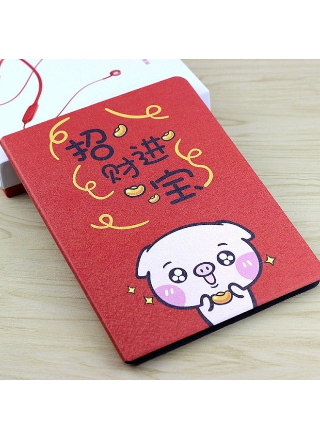 Generic - Suitable For M2 10 Inch Protective Case Leather Case Reading Tablet Case M2-A01W Case M2-A01L Case Super-Color:Peach Blossom Landscape Painting + Tempered Film-Applicable Models:M2 10inch - Image 1