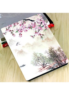 Suitable For M2 10 Inch Protective Case Leather Case Reading Tablet Case M2-A01W Case M2-A01L Case Super-Color:Peach Blossom Landscape Painting + Tempered Film-Applicable Models:M2 10inch