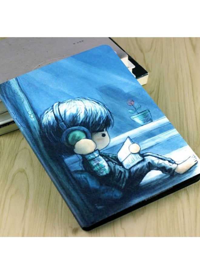 Generic - Suitable For M2 10 Inch Protective Case Leather Case Reading Tablet Case M2-A01W Case M2-A01L Case Super-Color:Peach Blossom Landscape Painting + Tempered Film-Applicable Models:M2 10inch - Image 1