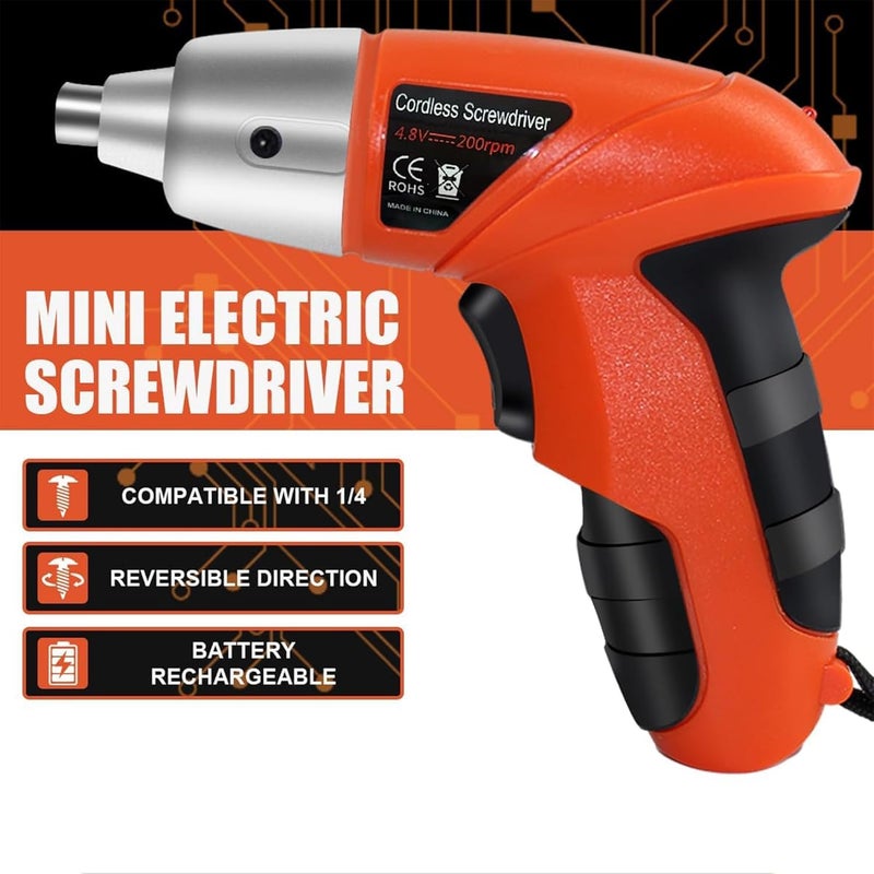 PARSPAR 45 in 1 Wireless Screwdriver Drill Machine with Reversible Function for Home DIY Use Cordless Rechargeable Electric Screwdriver Set Tools Kit 1Pcs Multicolor - Image 2