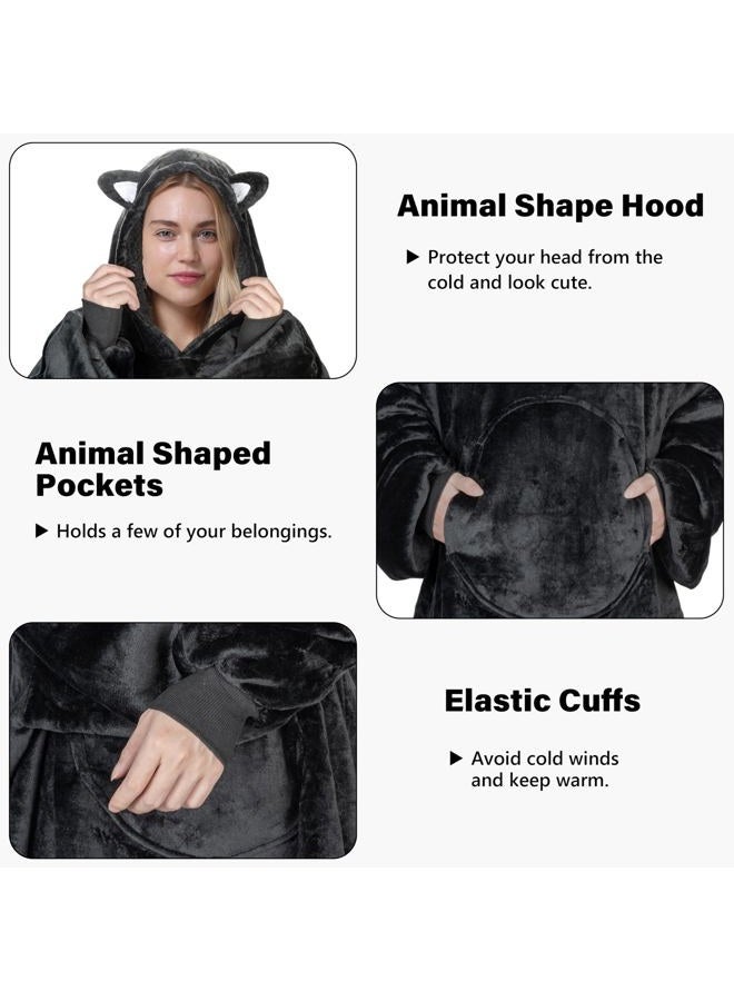 Catalonia Cat Blanket Hoodie Sweatshirt, Oversized Wearable Sherpa Lounging Pullover for Adults Men Women Teenagers Kids Gift - Image 5