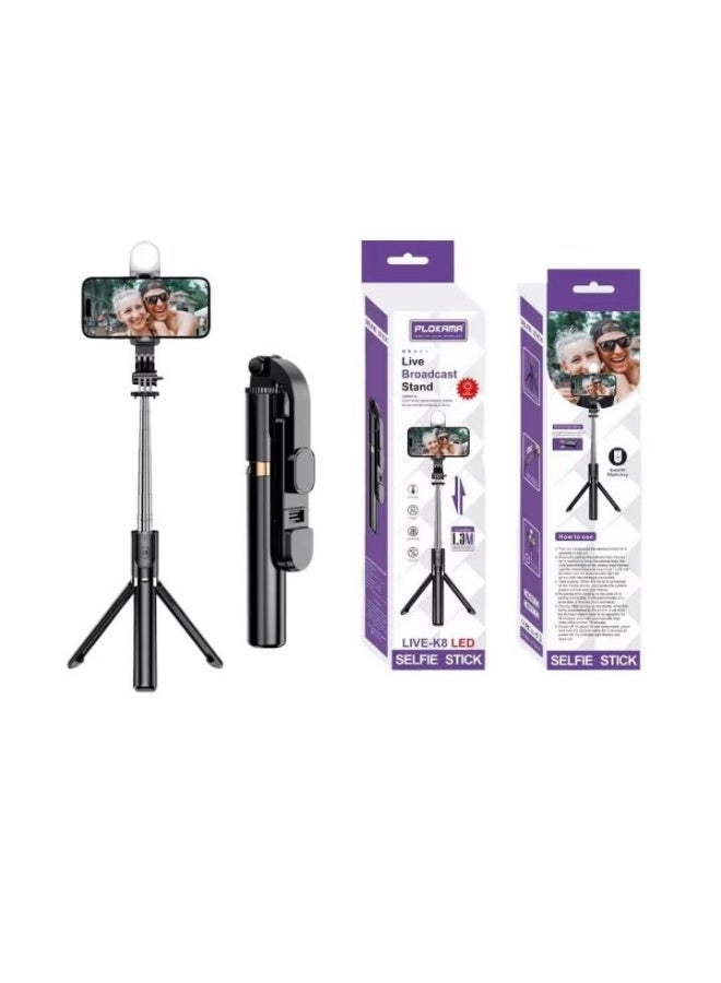 plokama Plokama live-k8 Led Multifunctional Selfie Stick Z268F8EA0156970795463Z