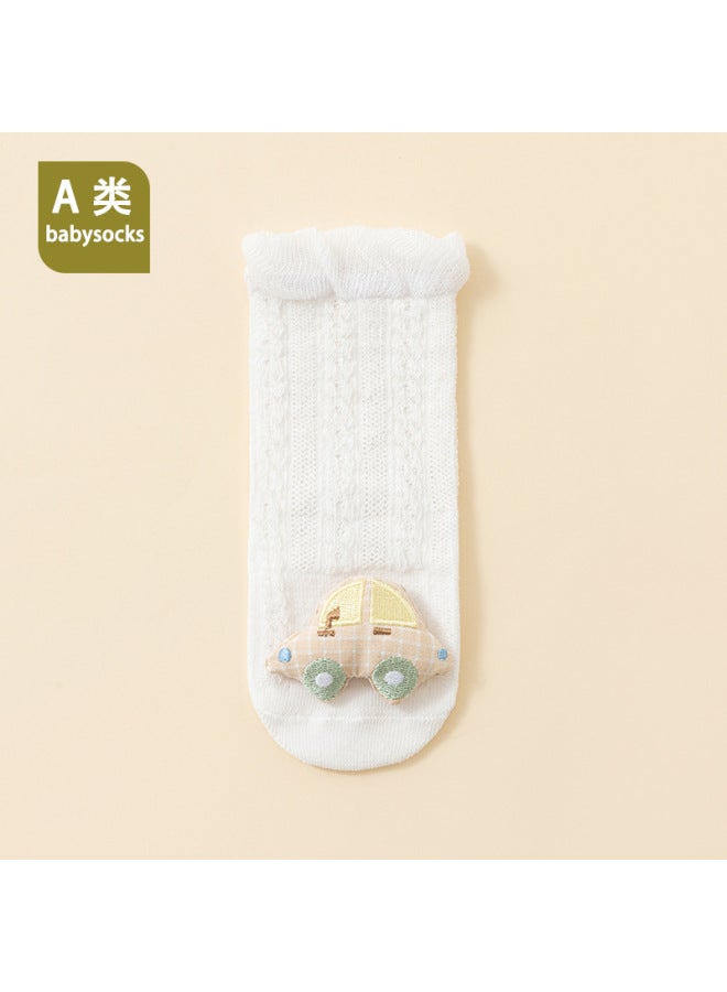 26 Thin Mesh Breathable Socks For Infants And Toddlers In Summer, Suitable For 0-6-12 Months, Class A Cotton Mid-tube Socks 3