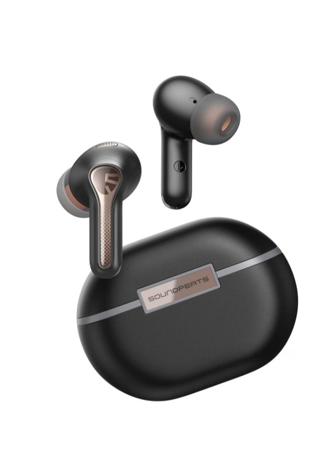 SoundPEATS Wireless Bluetooth Earbuds Capsule3 Pro, Hi-Res Audio Headphones with LDAC, Hybrid Active Noise Cancellation Earphones, 6 Mics, Transparency Mode, Game Mode, 52H Playtime with Case Black - Image 1