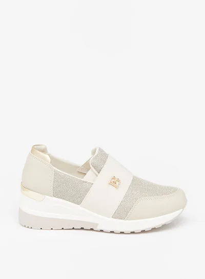 Flora Bella By Shoexpress Womens Textured SlipOn Low Ankle Sneakers