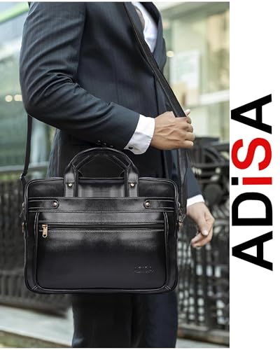 ADISA Laptop Messenger Office Bag Briefcase for Work for Men (LB6051-BLA) - Image 4