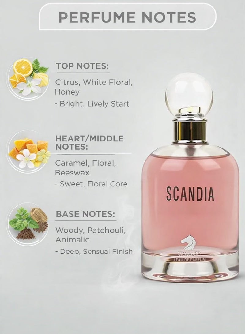 Cavalier Perfume Elegant Women’s Perfume The Cavalier Scandia Eau de Parfum 100 ml | Sweet and White Floral Fragrance with Honey, Woody & Patchouli | Long Lasting Perfume for Women - Image 2