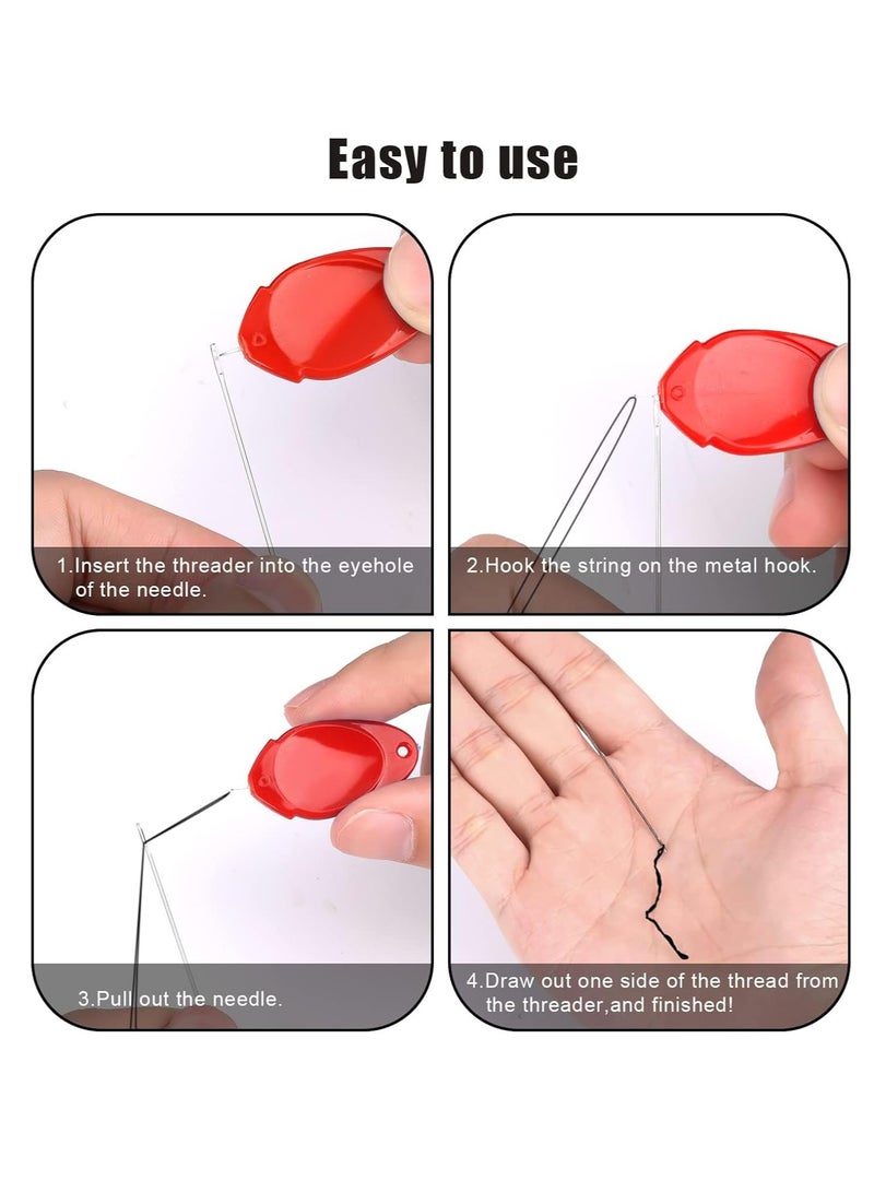 25 Pcs Sewing Needle Threaders Kit, Tweezers, Seam Opener, Thimble, Scissors with Box - Image 2