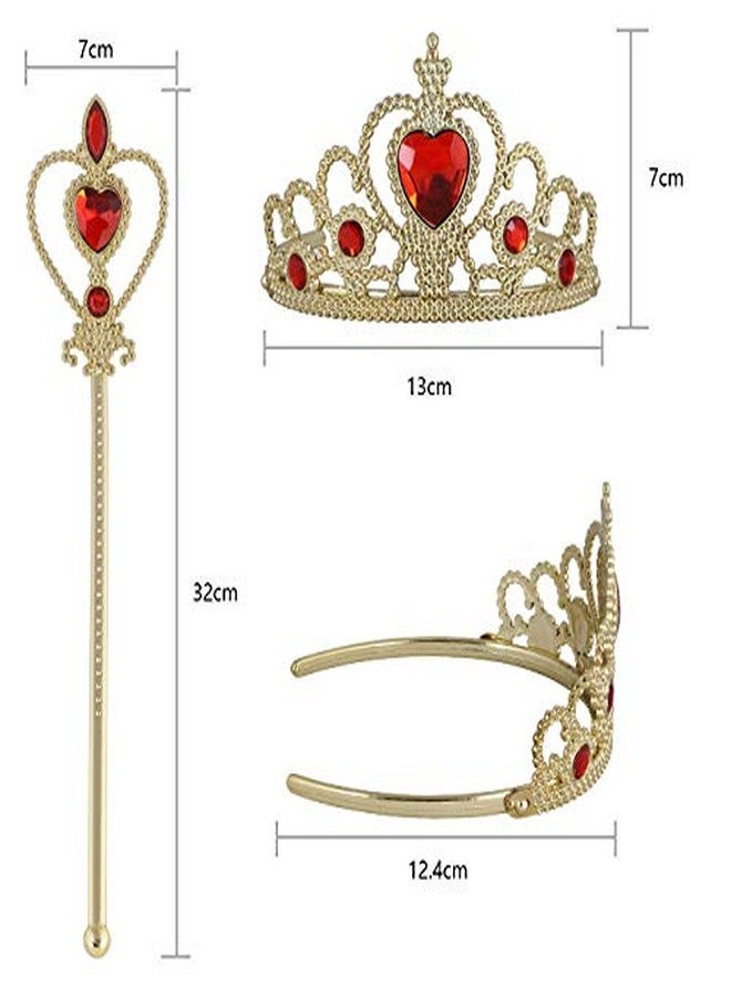 Vicloon Princess Dress Accessories, Elsa Accessories Set with Ice Princess Elsa, Snow Princess with Magic Wand & Crown (Yellow) - Image 2