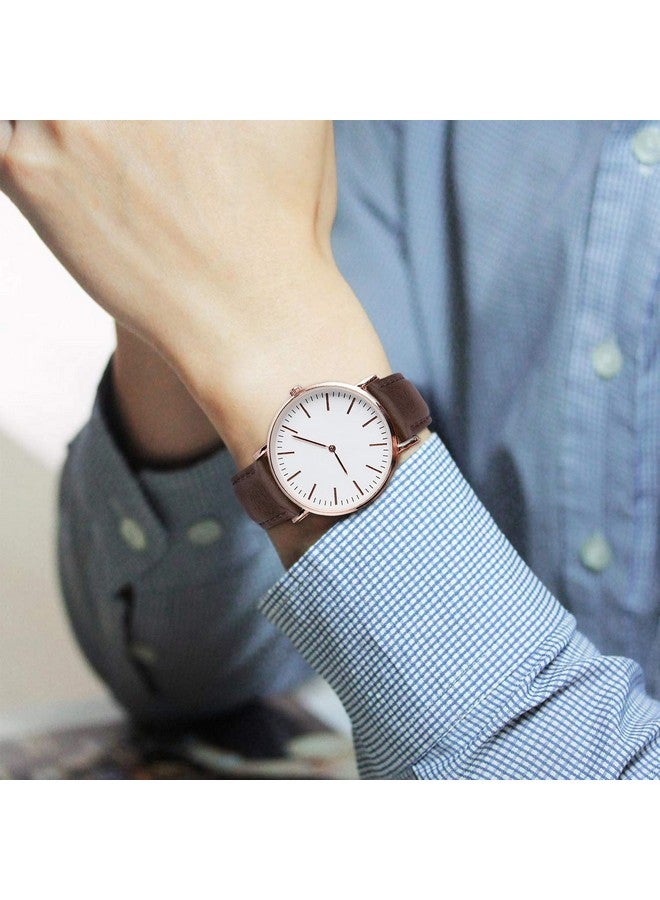 فولموزا أحزمة ساعة Fullmosa المصنوعة من الجلد المدبوغ بألوان متدرجة مقاس 22 مم لساعة Samsung Galaxy Watch 3 مقاس 45 مم، حزام ساعة سريع الفك لـ Fossil Gen 6/Amazfit GTR مقاس 47 مم/One Plus (46 مم)/Noise Colorfit - لون القهوة - Image 2