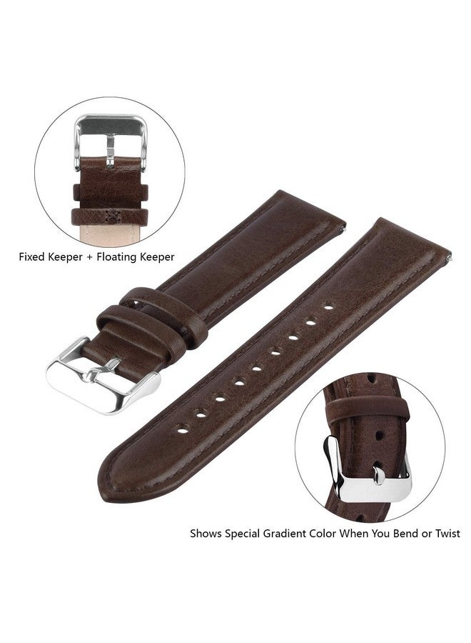 فولموزا أحزمة ساعة Fullmosa المصنوعة من الجلد المدبوغ بألوان متدرجة مقاس 22 مم لساعة Samsung Galaxy Watch 3 مقاس 45 مم، حزام ساعة سريع الفك لـ Fossil Gen 6/Amazfit GTR مقاس 47 مم/One Plus (46 مم)/Noise Colorfit - لون القهوة - Image 5