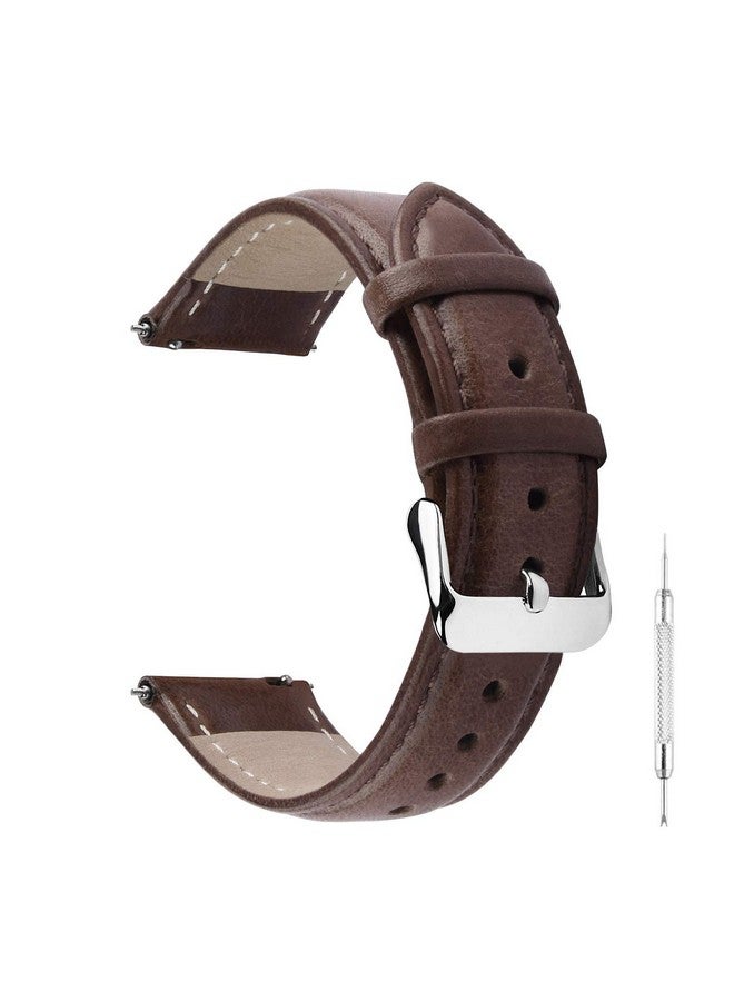 فولموزا أحزمة ساعة Fullmosa المصنوعة من الجلد المدبوغ بألوان متدرجة مقاس 22 مم لساعة Samsung Galaxy Watch 3 مقاس 45 مم، حزام ساعة سريع الفك لـ Fossil Gen 6/Amazfit GTR مقاس 47 مم/One Plus (46 مم)/Noise Colorfit - لون القهوة - Image 1