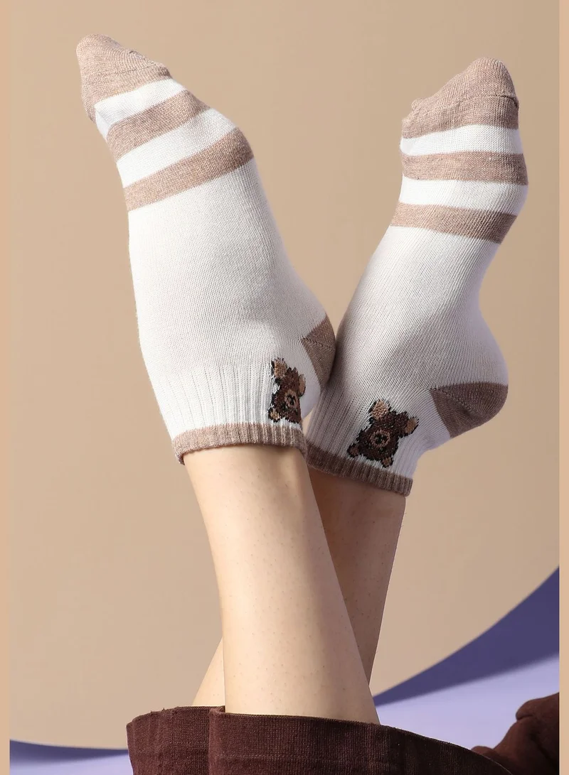 Haute Sauce 3 Pack Striped Cotton Ankle Length Socks For Women