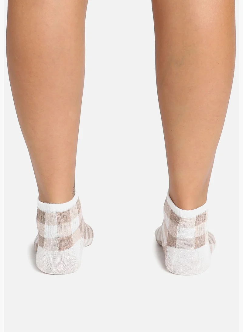 Haute Sauce 3 Pack Striped Cotton Ankle Length Socks For Women