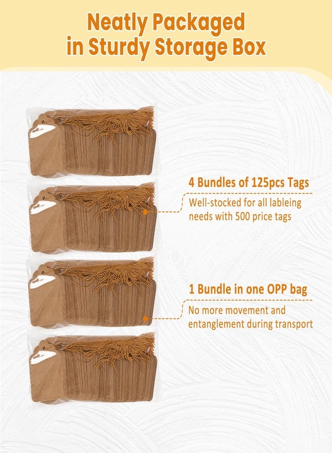 Goefun 1.8x1.4 Inches Brown Kraft Price Tags with String Attached 500 Pcs - Image 5