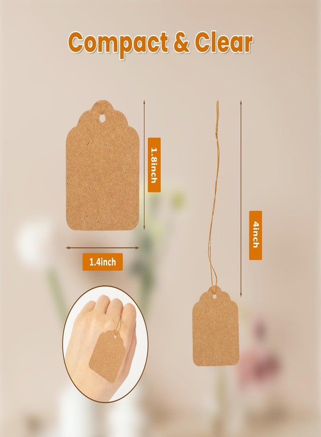 Goefun 1.8x1.4 Inches Brown Kraft Price Tags with String Attached 500 Pcs - Image 2