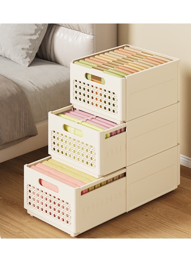 CityRiya-Long 3 Pack Clothes Storage Bins, Closet Storage Basket, Expandable Storage Boxes, Closet Organizer and Storage for Wardrobe, Clothes Storage Drawer Organizer, Storage Containers for Home, Office  - Image 1