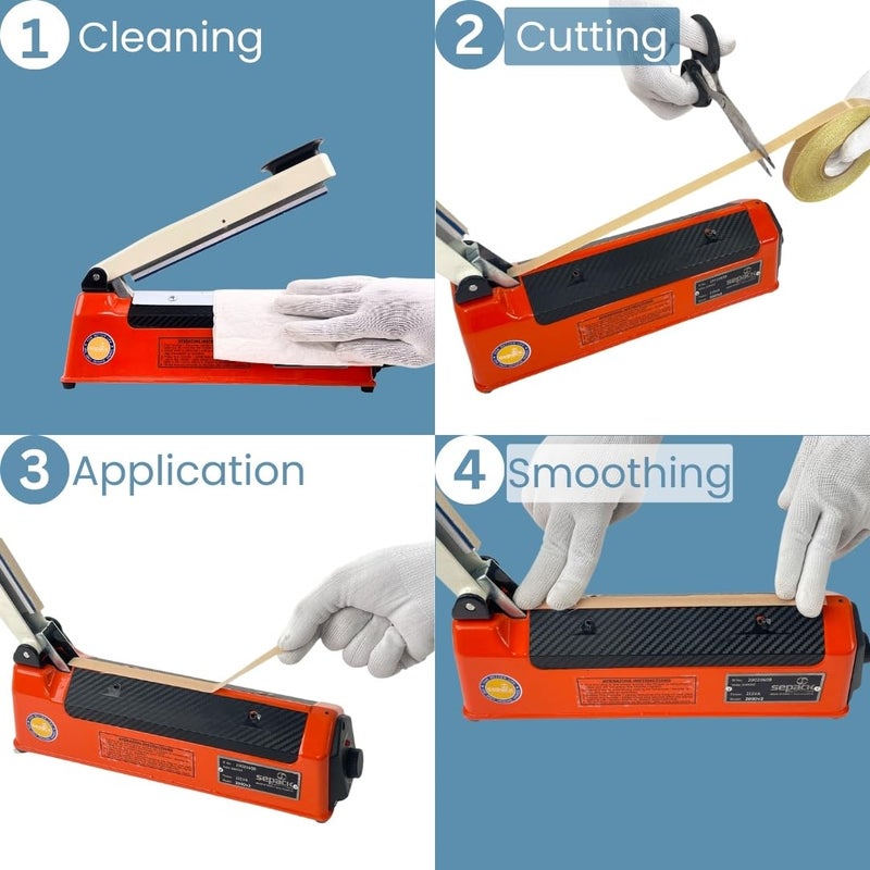 Smartpack Adhesive Teflon Tape Roll For Packaging of Sealing Machine Spare Parts | Adhesive, Heating, Heat Masking, Industrial Coated Glass Tape | 1 Roll 15MM X 10M - Image 3