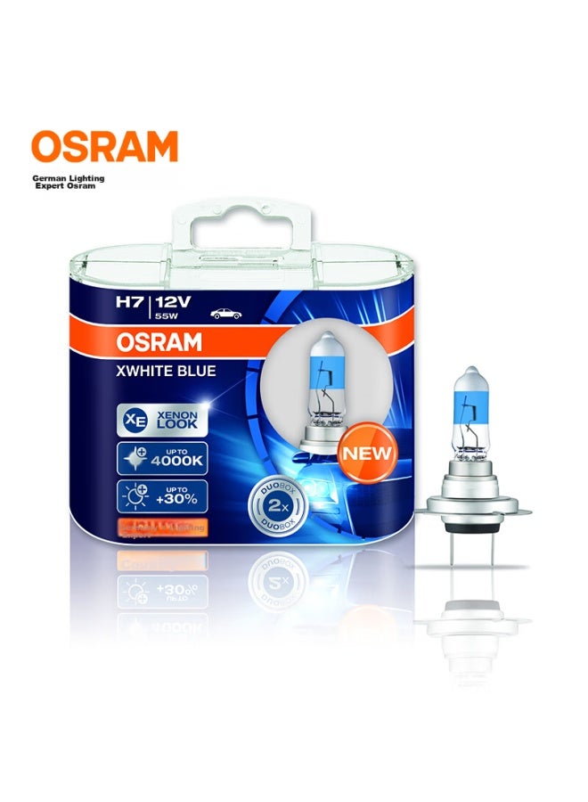 Osram Automotive Bulb, Headlight High Beam Low Beam Halogen Lamp, Bright White Blue H7 , 12v 55w - Image 1