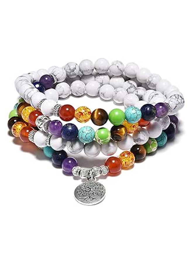 Chakra Bracelet 8mm Howlite 108 Prayer Mala  - Image 1