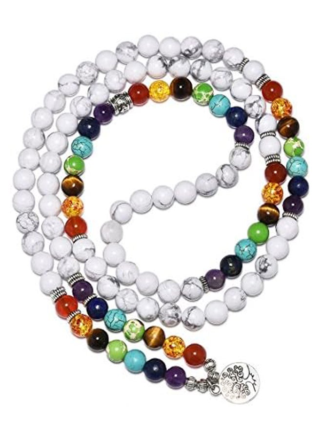 Chakra Bracelet 8mm Howlite 108 Prayer Mala  - Image 3