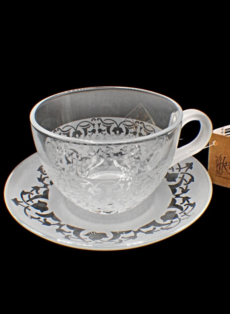 KuduArts Tea Cups With Saucer Glass - Image 2