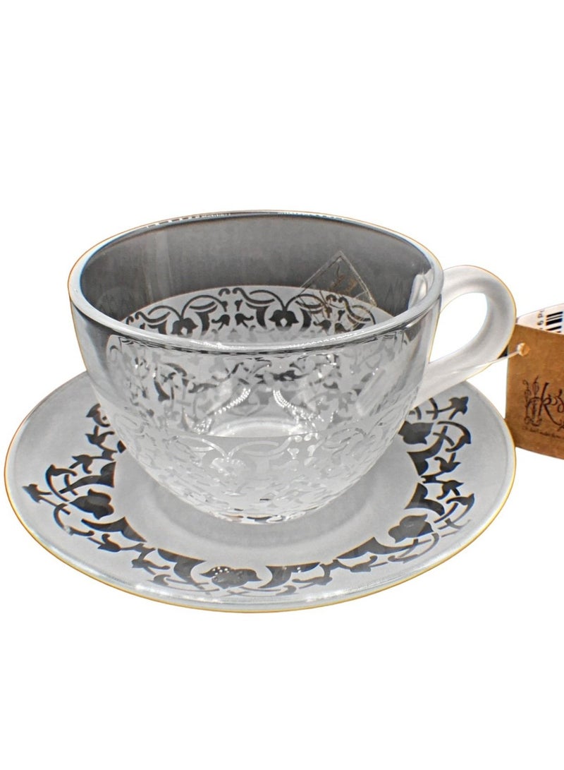 KuduArts Tea Cups With Saucer Glass - Image 3