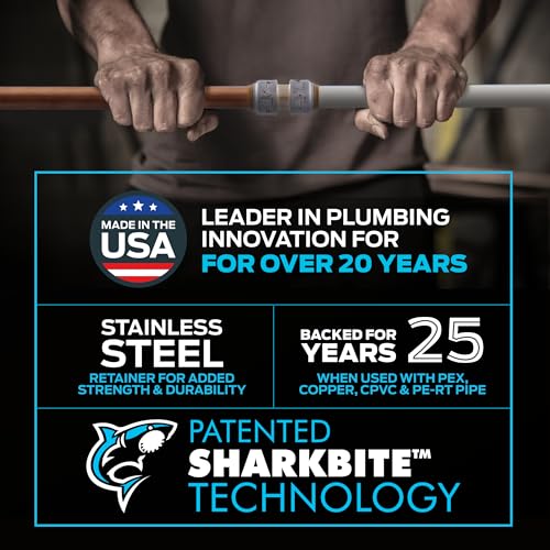 SharkBite Max 1/2 Inch Coupling, Push to Connect Brass Plumbing Fitting, PEX Pipe, Copper, CPVC, PE-RT, HDPE, UR008A - Image 4