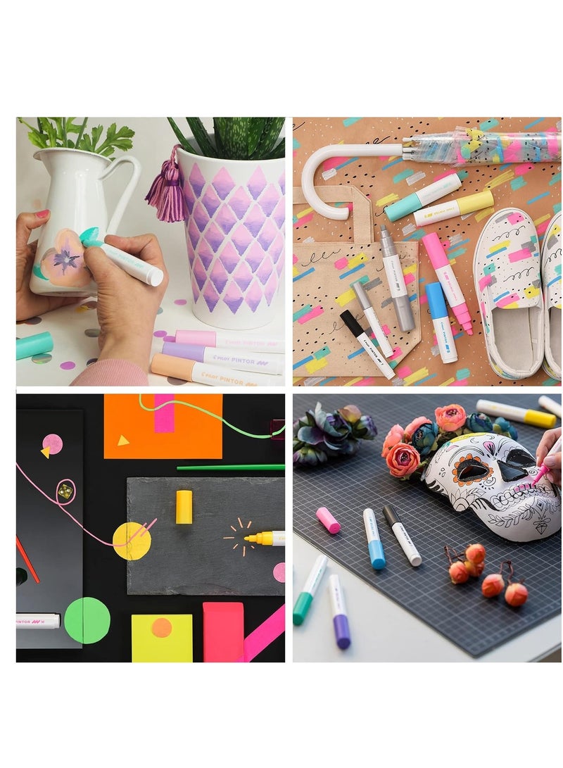 PILOT 6-Piece Pintor Water Based Paint Marker Extra Fine 0.7mm Tip Metallic Colours - Image 5