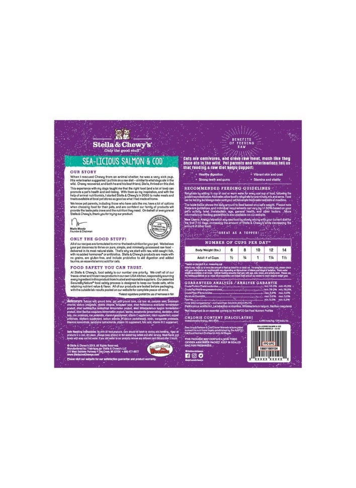 Stella & Chewys Stella & Chewys Cat FD Sea-Licious Salmon & Cod-3.5, Stella & Chewy cat food, best natural cat food; natural cat food, Stella & Chewy's freeze-dried cat food, Stella & Chewy's cat morsels, Freeze-dried raw cat morsels, premium cat food, best food for my catOz  - Image 2