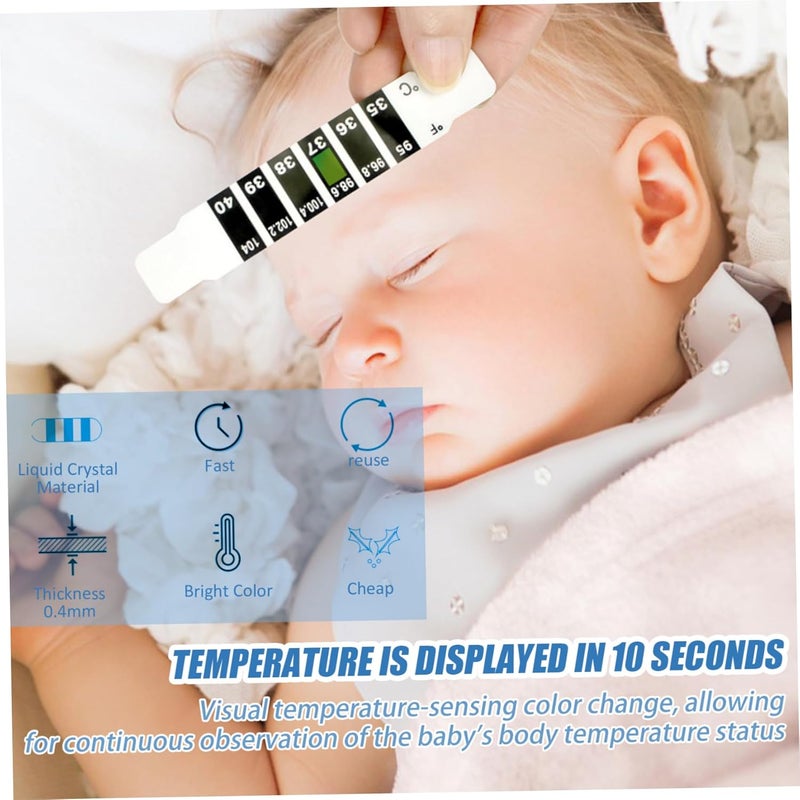Quick Temperature Measurement Sticker 20-piece Reusable Portable Frontal Temperature Detection Sticker Black for Home/School/Travel - Image 2