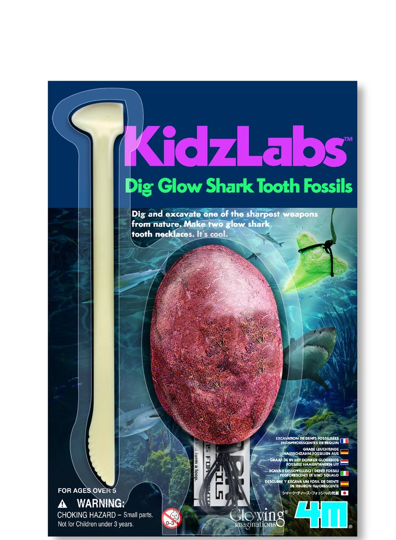 4M Dig & Glow Shark Tooth â€“ Excavate and Discover a Glow-in-the-Dark Fossil â€“ STEM Science Kit for Kids Ages 5+ â€“ Learn Paleontology Through Hands-On Fun / 00-05918 - Image 1