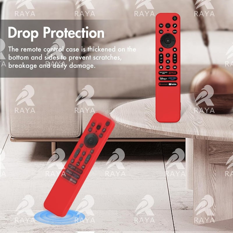 Raya غطاء سيليكون متوافق مع جهاز التحكم عن بعد Sony TV RMF-TX811D / TX900 MG3 / TX800U 2024 BRAVIA سلسلة غلاف واقي [جهاز التحكم غير متضمن] (أحمر كامل)  - Image 5