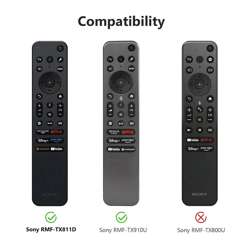 Raya غطاء سيليكون متوافق مع جهاز التحكم عن بعد Sony TV RMF-TX811D / TX900 MG3 / TX800U 2024 BRAVIA سلسلة غلاف واقي [جهاز التحكم غير متضمن] (أحمر كامل)  - Image 2