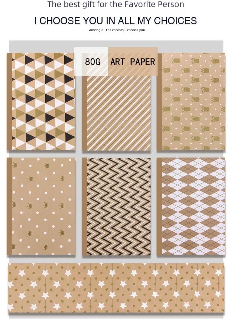 DELGREEN 7 Sheets Gift Wrapping Paper with Ribbon Sticker Tape Set, Durable Gift Wrap Set for Birthday Party, Valentines Day, Wedding, Baby Shower, Bridal Shower, Graduation - Image 5