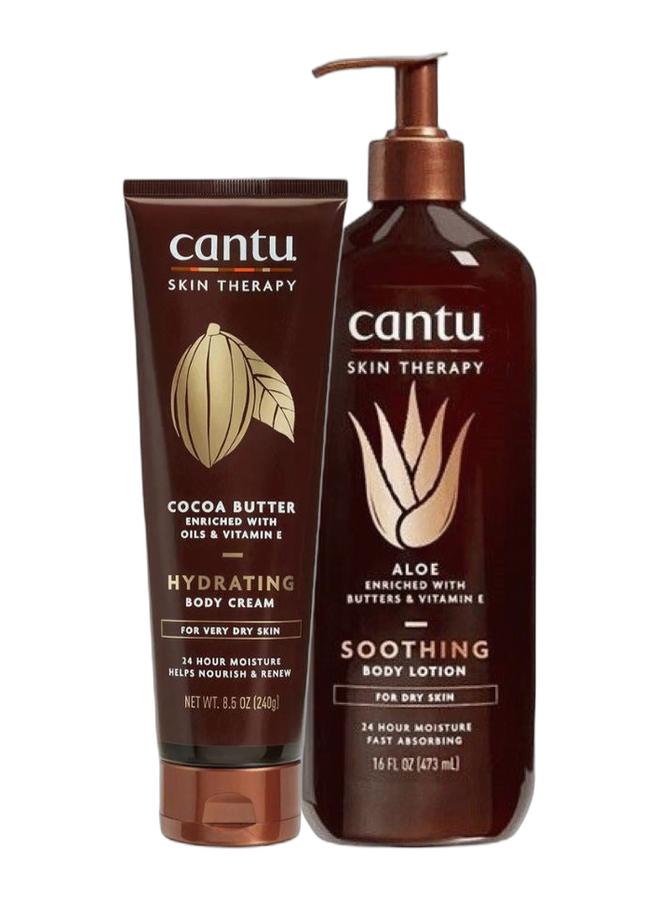 Cantu Cantu Aloe Soothing Body Lotion 473ml + Body Cream Cocoa Butter 240grams  - Image 1
