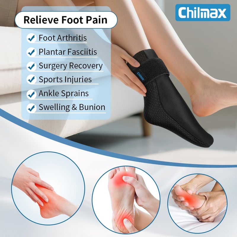 Chilmax Foot Ice Pack Sock,Gel Cold Hot Therapy Neuropathy Sock Pain Relief for Feet,Full Foot Ankle Heel Toes Cooling Compress Wrap for Gout,Swelling,Sprains,Injuries Recovery - Image 2