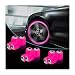 YALOK 12PCS Fluorescent Car Tire Valve Caps Luminous Tire Air Caps Cover Vehicle Tire Pressure Caps Illuminated Auto Car Wheel Valve Stem Universal for Car SUV Motorcycle Truck Bike PinkBlack - Image 2