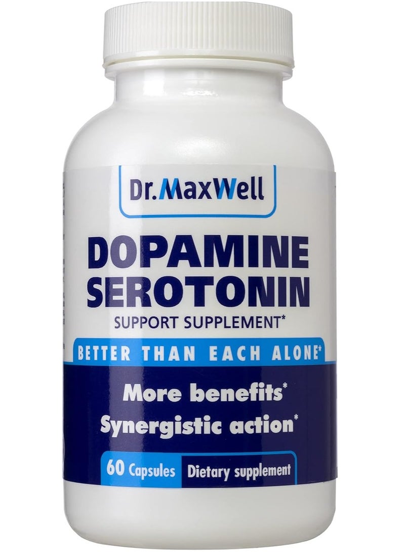 Dr. Maxwell Serotonin and Dopamine Supplements, 60 Capsules Women Men 