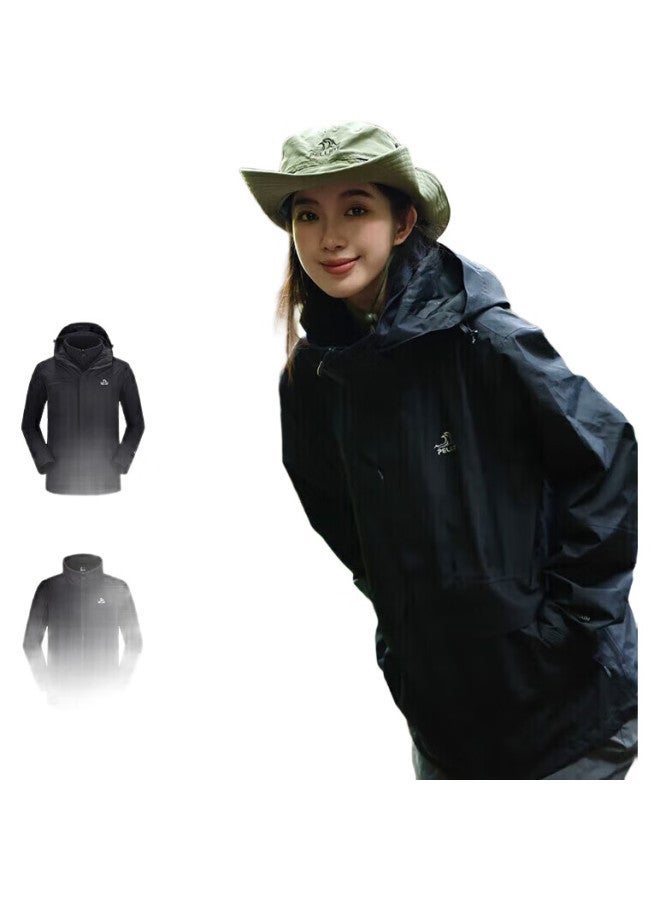 PELLIOT Outdoor 3-In Waterproof Hardshell Jacket For Men And Women, Spring And Autumn Mountaineering Coat 11040107 Black Xxl - Image 2