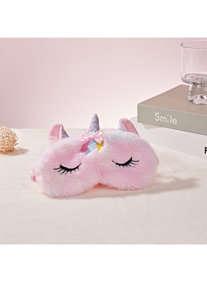 Sleeping Mask for Kids, 2Pack Soft Plush Unicorn Sleeping Mask Cute Funny Blindfold Sleep Eye Covers Animal Sleep Mask for Kids Girls Women - Image 2